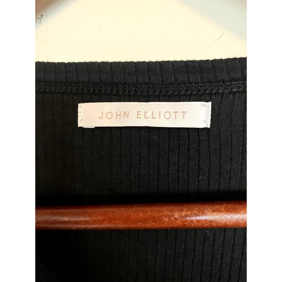 JOHN ELLIOTT Asymmetric Rib Knit Dress Size 0 XS Black MINIMALIST SEXY CASUAL - Picture 3 of 9